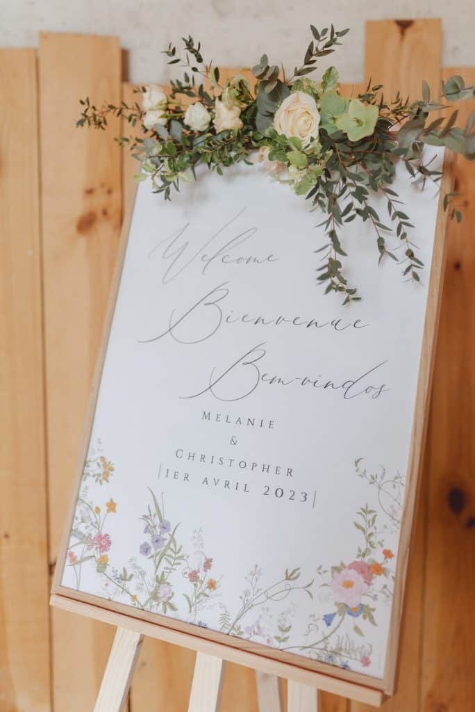 Le Jardin d'Audrey - Panneau de bienvenue. Fleuriste eco-responsable Photographe : Naïs et Isaac