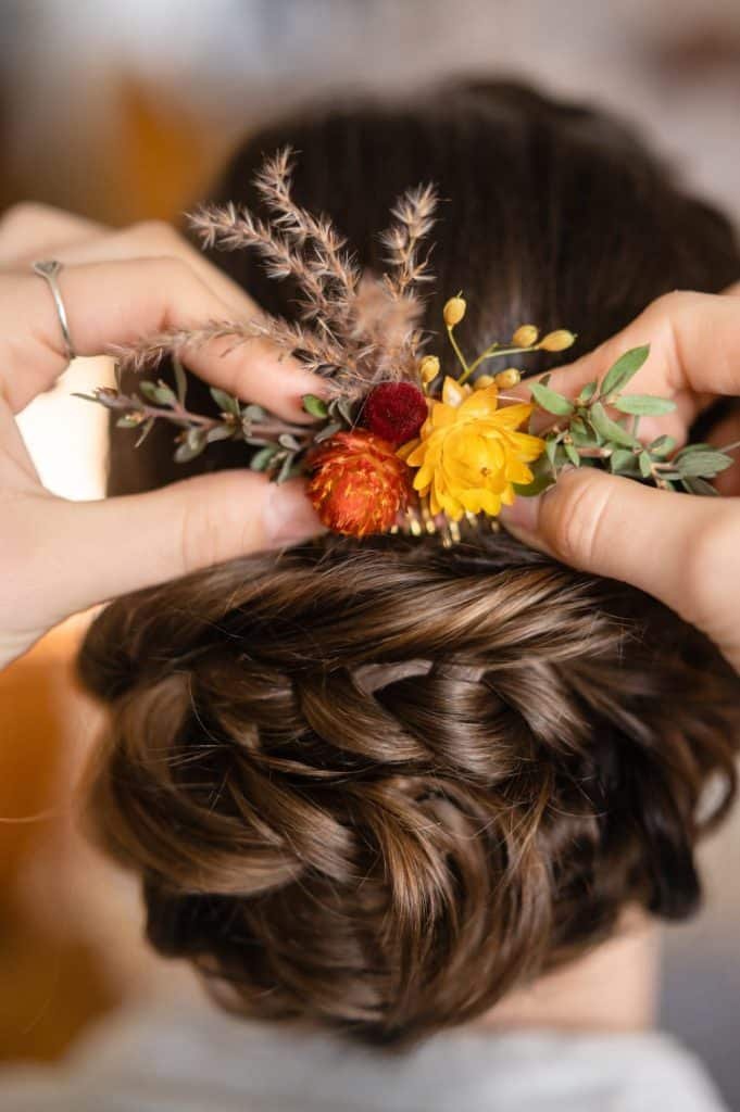 Peigne de fleurs séchées - Le Jardin d'Audrey - Fleuriste mariage Paris